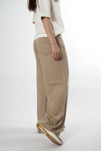 Denim Studio pantalon Camel femmes (Jeans tencel souple large bas légèrement - JUDE dust camel clair) - Marine | Much more than shoes