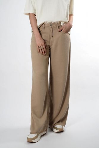 Denim Studio pantalon Camel femmes (Jeans tencel souple large bas légèrement - JUDE dust camel clair) - Marine | Much more than shoes
