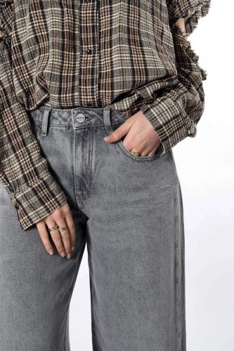 Denim Studio pantalon Gris femmes (Jeans tencel souple large bas légèrement - JUDE 70 gris clair) - Marine | Much more than shoes