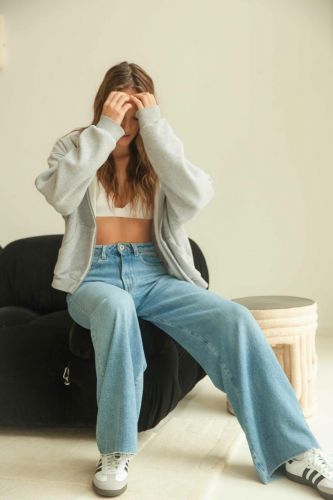 Jeans taille haute wide leg DENIM STUDIO | Marine