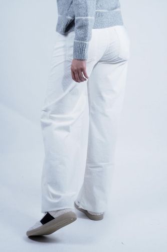 Denim Studio pantalon Blanc femmes (Pantalon large parfait - JUDE velours) - Marine | Much more than shoes