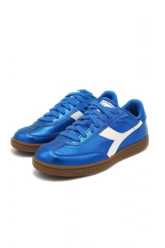 Baskets en cuir métalisé bleu DIADORA |  Marine