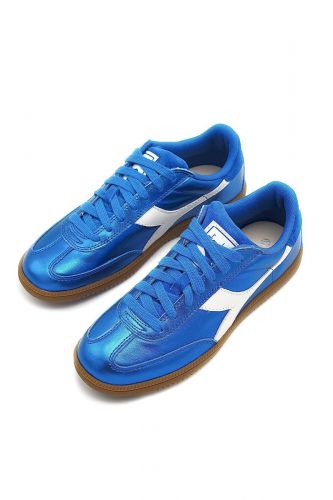 Baskets en cuir métalisé bleu DIADORA |  Marine