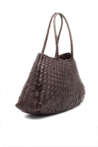 Dragon Diffusion sac Naturel femmes (Cuir tressé petit trapèze bruciato L: 32 - ROSANNA tressé brucciato natur) - Marine | Much more than shoes