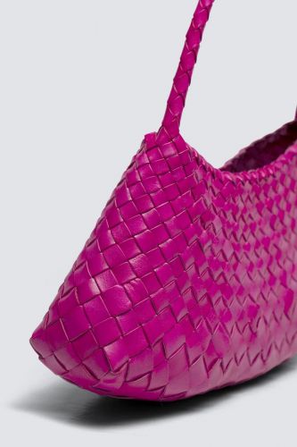 Dragon Diffusion sac Fuschia femmes (Cuir tressé petit trapèze L: 32 cm H:14  - ROSANNA cuir fushia) - Marine | Much more than shoes