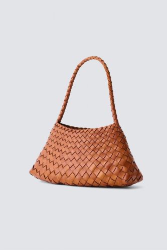Sac baguette en cuir tressé naturel DRAGON DIFFUSION | Marine