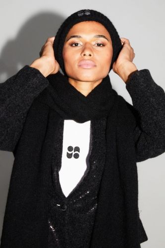 Echarpe noire avec logo IMPREVU | Marine