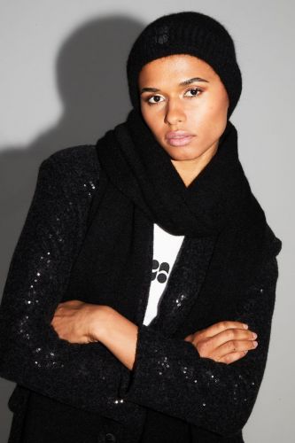 Echarpe noire avec logo IMPREVU | Marine