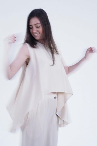Blouse fluide écru ELEH | Marine