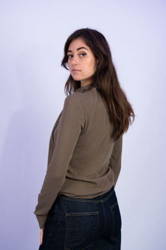 Blouse taupe à nouette ELEH | Marine