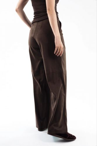 Pantalon suedine marron ELEH | MARINE Auvelais