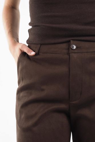 Pantalon suedine marron ELEH | MARINE Auvelais