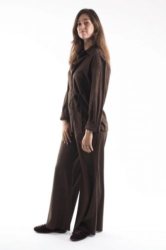Pantalon suedine marron ELEH | MARINE Auvelais