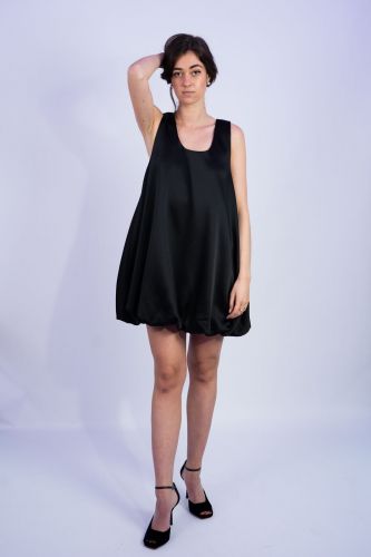 Robe courte ballon noire ELEH | Marine