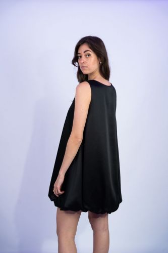 Robe courte ballon noire ELEH | Marine