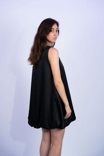 Robe courte ballon noire ELEH | Marine