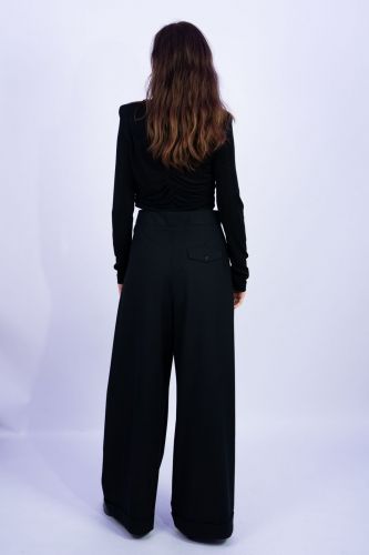 Top crop noir ELEH | Marine