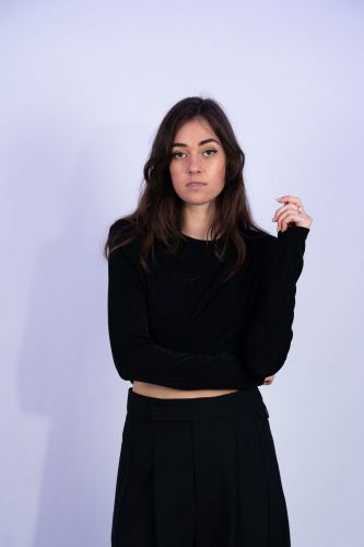 Top crop noir ELEH | Marine