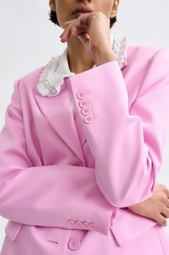 Essentiel Antwerp blazer Rose femmes (blazer uni rose droit - JAZER) - Marine | Much more than shoes