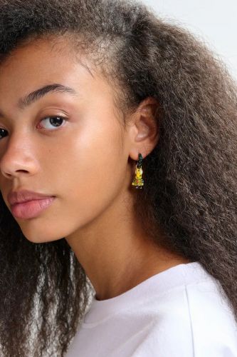 Anneaux vert foncé et dorés avec lapin et os ESSENTIEL ANTWERP | Marine 