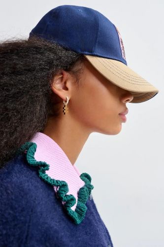 Anneaux blanc cassé et dorés avec chauve-souris et puzzle ESSENTIEL ANTWERP | Marine