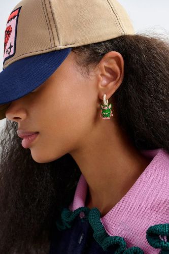 Anneaux blanc cassé et dorés avec chauve-souris et puzzle ESSENTIEL ANTWERP | Marine