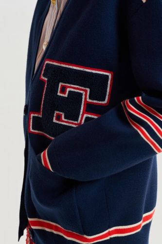 Essentiel Antwerp cardigan Bleu femmes (gilet cardigan collège - JIGAN bleu marine) - Marine | Much more than shoes