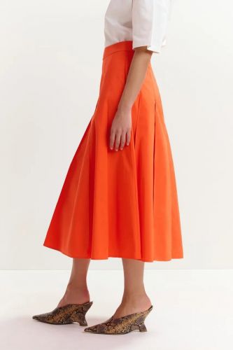 Essentiel Antwerp jupe Orange femmes (Jupe orange vif taffetas - JAELYN orange) - Marine | Much more than shoes