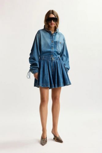 Essentiel Antwerp short Jeans femmes (Mini jupe short jeans - JOSS) - Marine | Much more than shoes