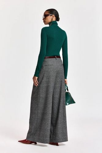 Pantalon gris prince de Galles à jambes larges ESSENTIEL ANTWERP | Marine