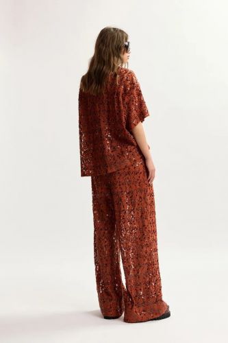 Pantalon rouille à sequins ESSENTIEL ANTWERP | Marine