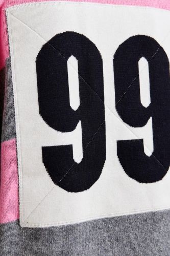 Polo en laine et cachemire mélangée à rayures et patch rose et gris ESSENTIEL ANTWERP | Marine