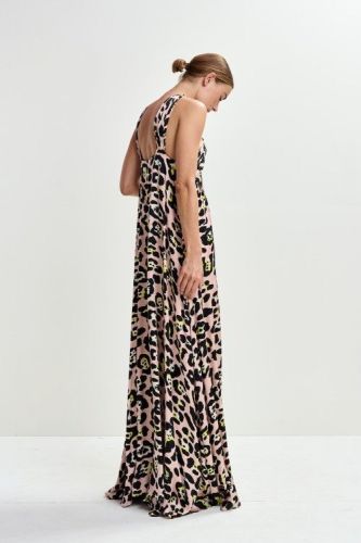 Essentiel Antwerp robe Léo femmes (robe longue léo rosé croisé au dos - JAYCEE croisée cou) - Marine | Much more than shoes