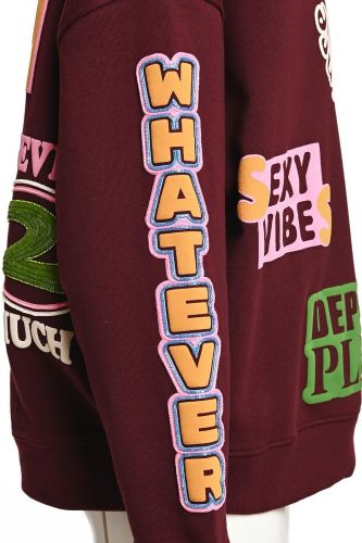 Sweat bordeaux à imprimés graphiques ESSENTIEL | MARINE Auvelais