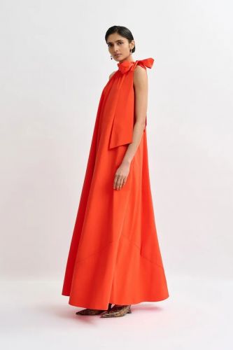 Robe longue orange avec noeud ESSENTIEL ANTWERP | Marine