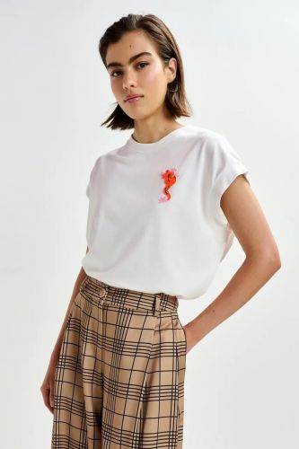 Essentiel Antwerp tee-Shirt Blanc femmes (tshirt uni basic + gecko - JUNGALA blanc) - Marine | Much more than shoes