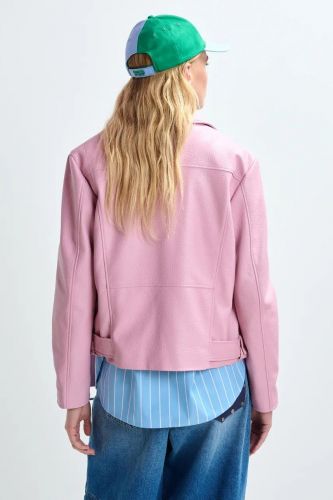 Veste de motard en éco cuir rose clair ESSENTIEL ANTWERP | Marine