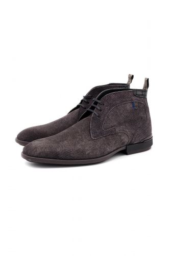 Bottines gris foncé daim imprimé FLORIS VAN BOMMEL | MARINE Auvelais