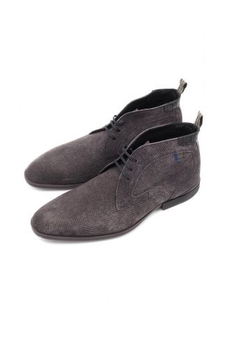Bottines gris foncé daim imprimé FLORIS VAN BOMMEL | MARINE Auvelais