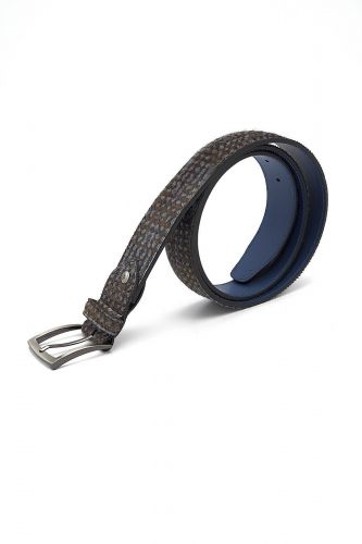 Ceinture effet peau brun & bleu FLORIS VAN BOMMEL | Marine