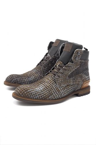 Floris Van Bommel Homme bottine Brun-multi hommes (Haute pony print bicolore - 80022-30 Pony brun) - Marine | Much more than shoes