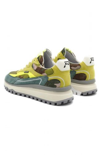 Floris Van Bommel Homme basket bas Vert hommes (semelle de Gripper vert fluo - 10247-50 Gripper vert fluo) - Marine | Much more than shoes