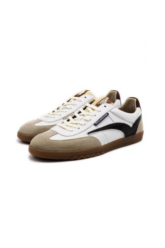 Floris Van Bommel Homme basket bas Blanc hommes (semelle fine cuir blanc V côté marron - 10224-60-09 blanc 