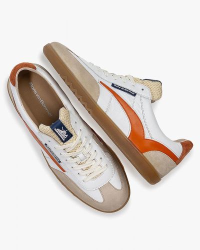 Floris Van Bommel Homme basket bas Blanc hommes (semelle fine orange - 10224-60 blanc 
