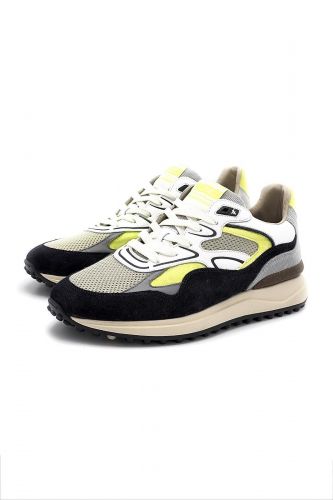 Floris Van Bommel Homme basket bas Bleu-multi hommes (semelle Noppi bleu bord jaune - 10146-70 bleu/jaune) - Marine | Much more than shoes