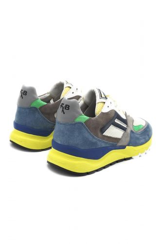 Baskets en nubuk & cuir multicolores FLORIS VAN BOMMEL| Marine