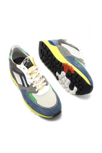 Baskets en nubuk & cuir multicolores FLORIS VAN BOMMEL| Marine