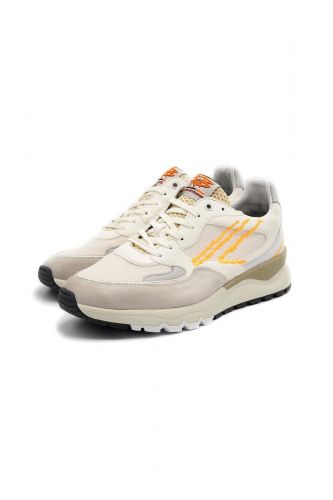 Baskets blanches avec logo détouré orange FLORIS VAN BOMMEL | Marine