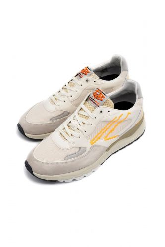 Baskets blanches avec logo détouré orange FLORIS VAN BOMMEL | Marine