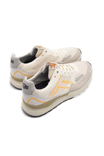 Baskets blanches avec logo détouré orange FLORIS VAN BOMMEL | Marine